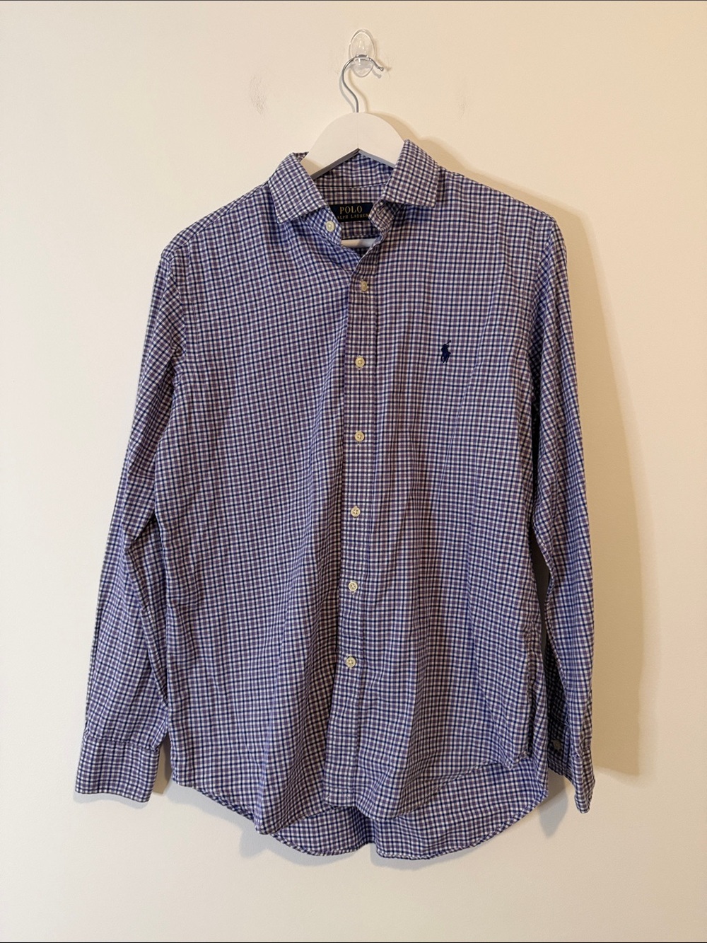 NWOT Polo by Ralph Lauren Navy and White Gingham Button-Down Shirt